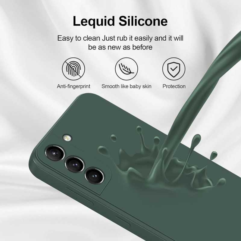 Compatible with Samsung S23 Case Samsung Green Matte Rubberized Camera Protection Liquid - Image 4