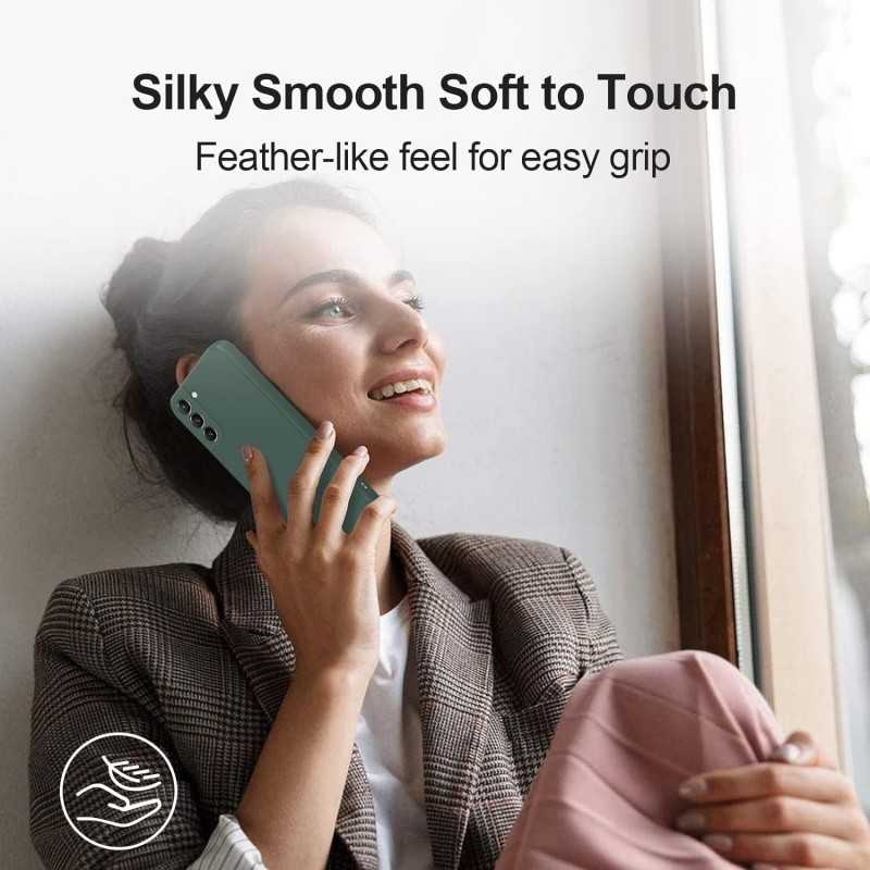 Compatible with Samsung S23 Case Samsung Green Matte Rubberized Camera Protection Liquid - Image 6