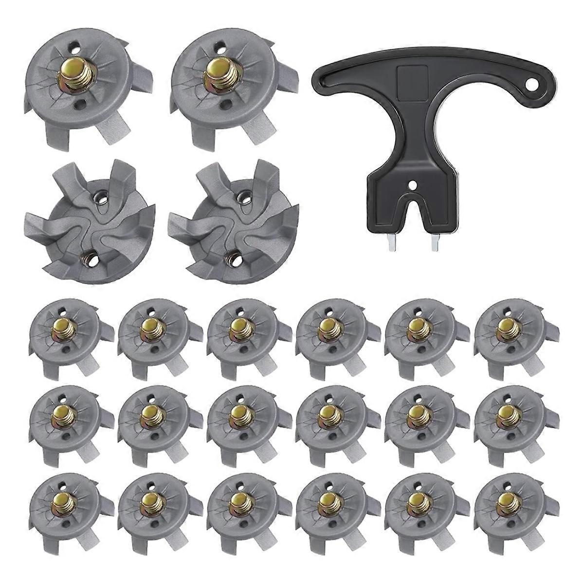 Golf Spikes Set Includes 30 Pcs Golf Studs Replacement Golf Studs Spanner Metal Thread Screw 6mm Dia Golf Spike too-xindaren - Image 1
