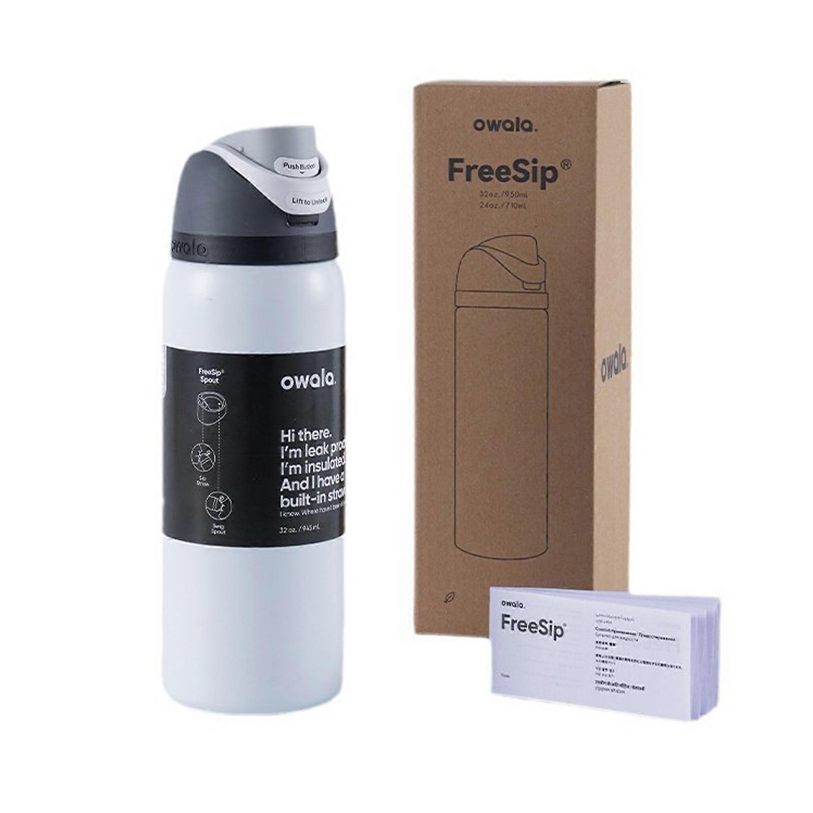 Large 710ml Off-White Thermos Bottle for Adventure Black and White - Image 1