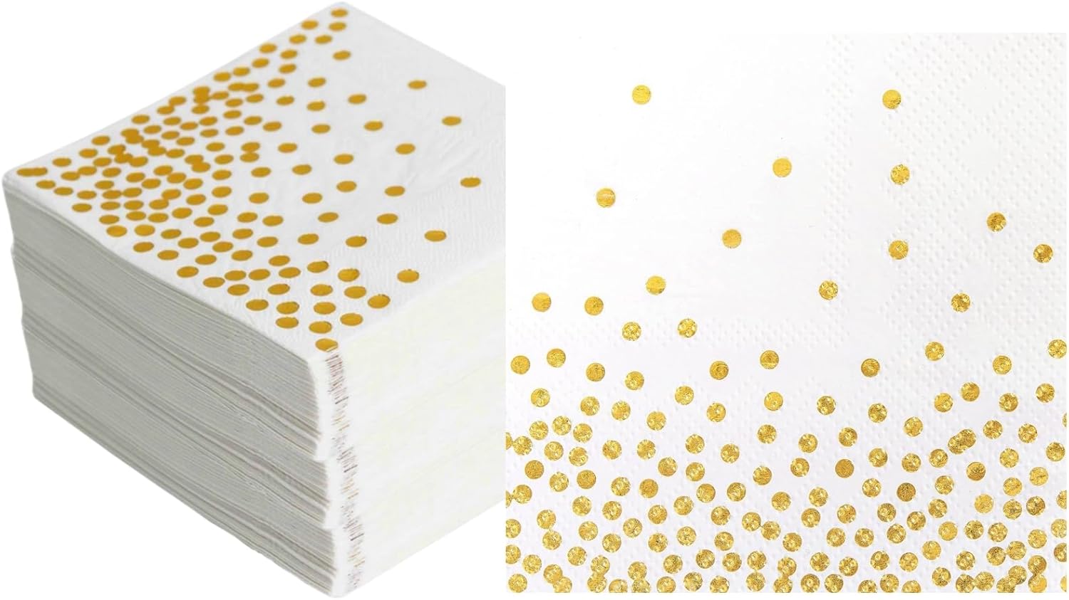 Napkins 100-pack, white and gold napkins Gold napkins Napkins - Image 1