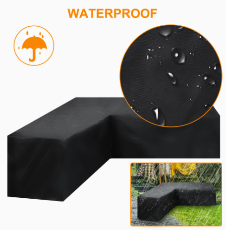 12 Sizes L-Shape All-Weather Cover Waterproof Rattan Corner Furniture Protector Garden Patio Outdoor Sofa Cover Dust Cover270*200*82cm - Image 1
