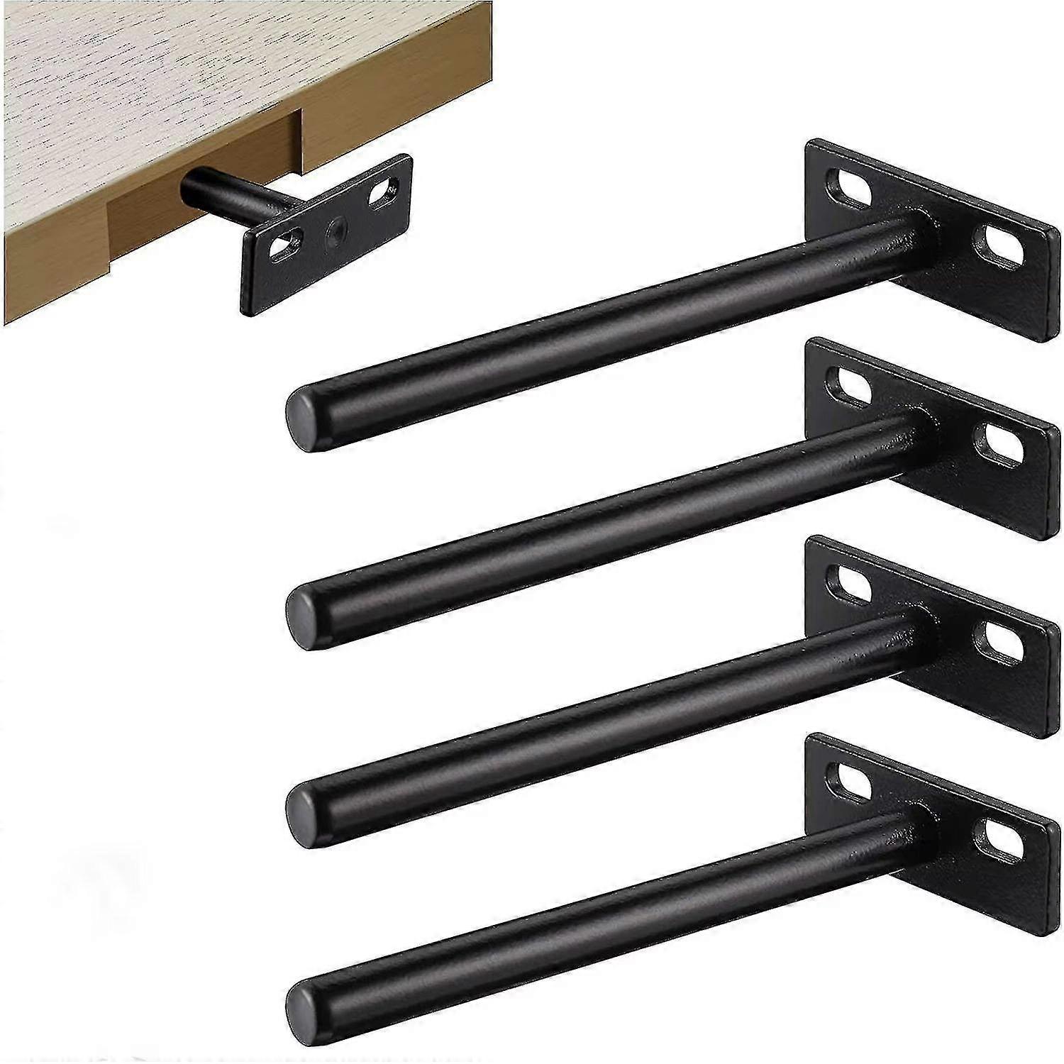 Heavy Duty Invisible Floating Shelf Bracket 4 pcs, Metal Hidden Bracket Compatible with Wood - Image 1