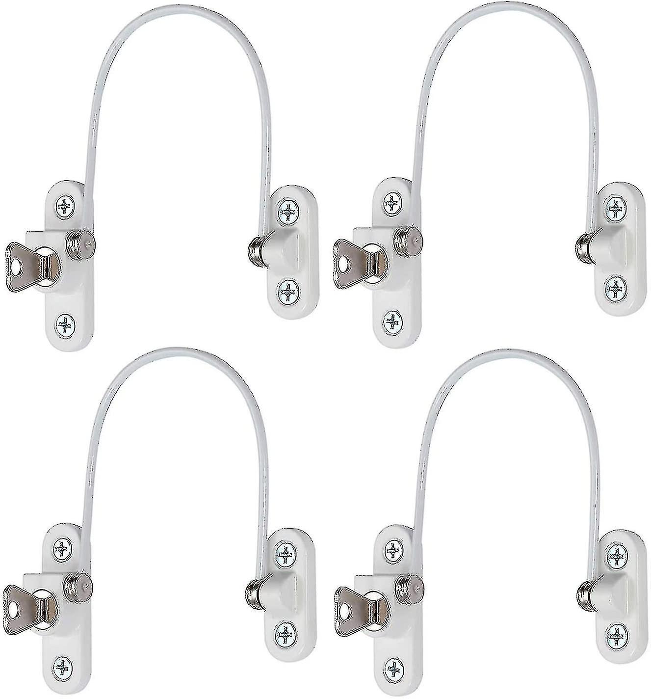 4 pcs Window Limiter, Window Stopper, Childproof Window Lock, Window Lock, Door Lock - Black - Image 2