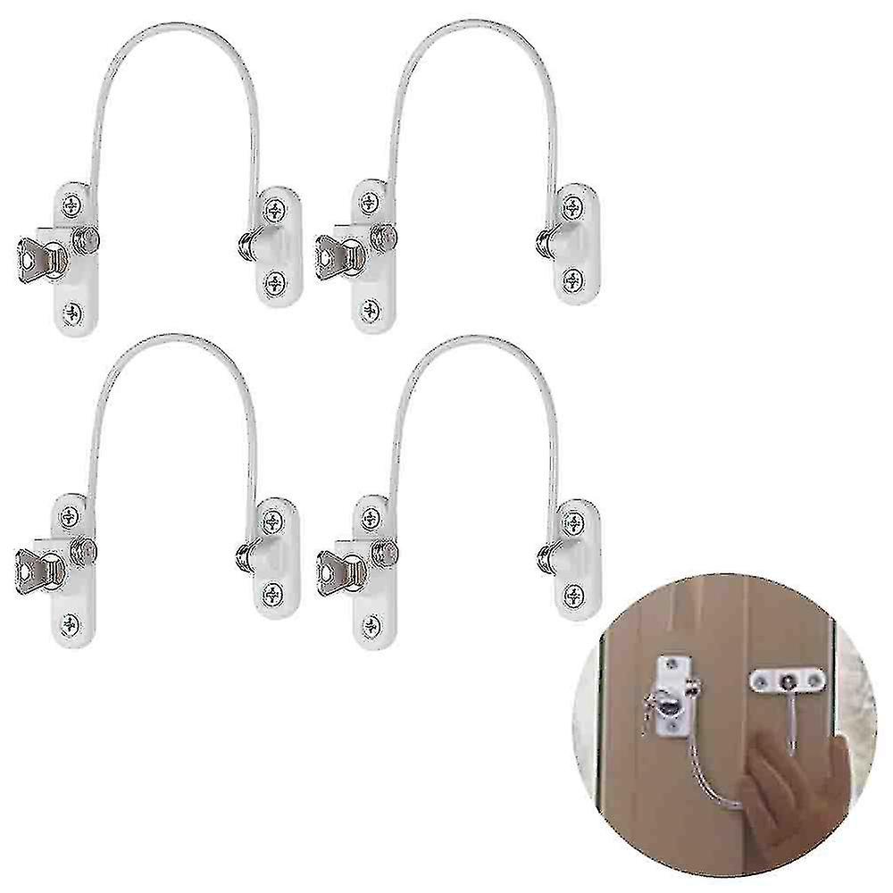 4 pcs Window Limiter, Window Stopper, Childproof Window Lock, Window Lock, Door Lock - Black - Image 4