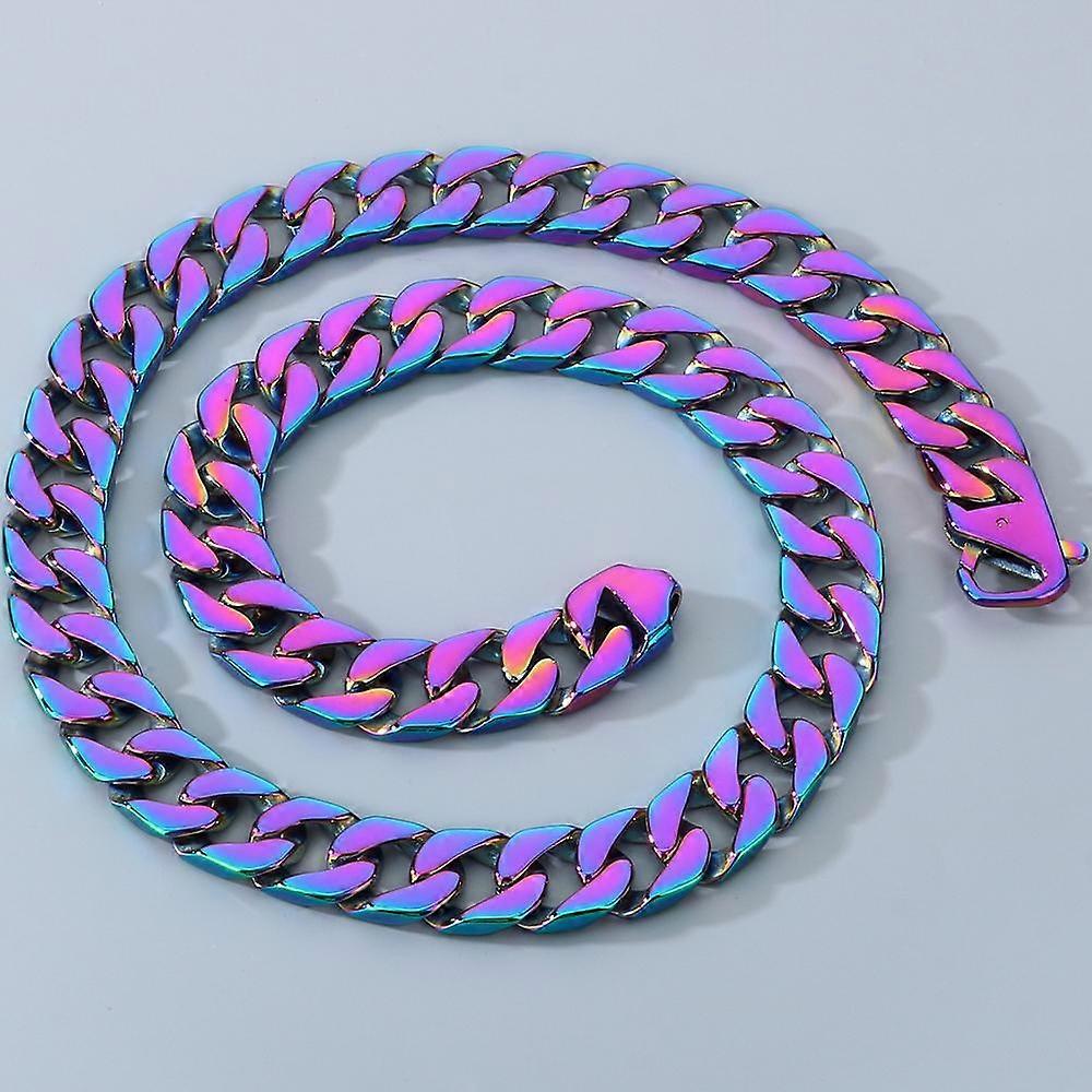 Cuban Link Chain Necklace for Men 50cm 316L Stainless Steel 15mm Width Multicolor - Image 1
