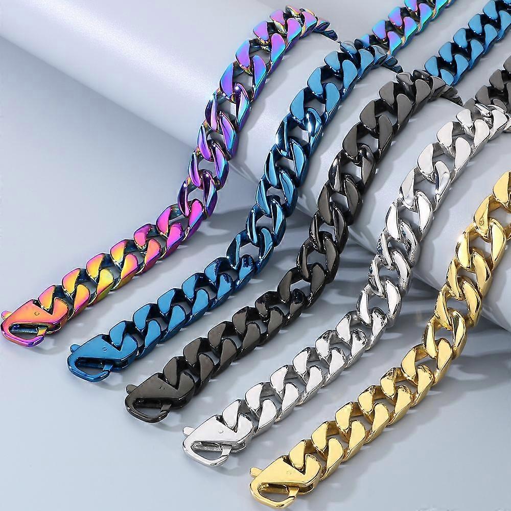 Cuban Link Chain Necklace for Men 50cm 316L Stainless Steel 15mm Width Multicolor - Image 3
