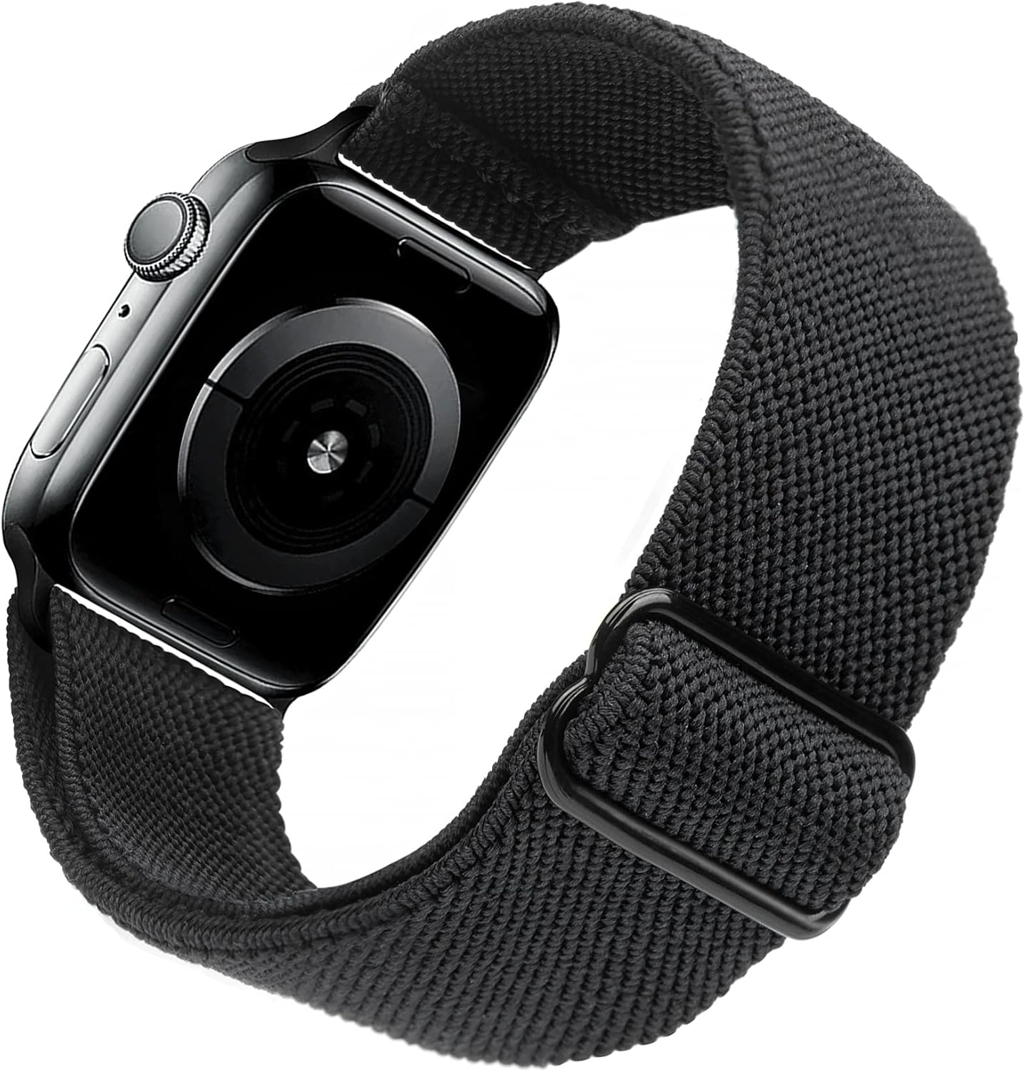 Compatible with Apple Watch Stretch Band Apple Watch 45mm 44mm 42mm Adjustable Sport Bracelet for Men and Women Black - Image 1