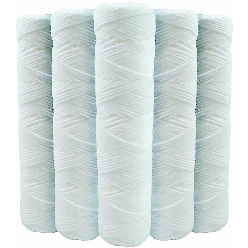 Set of 5 Spiral Water Filter Cartridges Anti-Sediment 10 Inch 254 mm - Compatible with 10 Inch Filters Made in France 5 Microns - Image 1