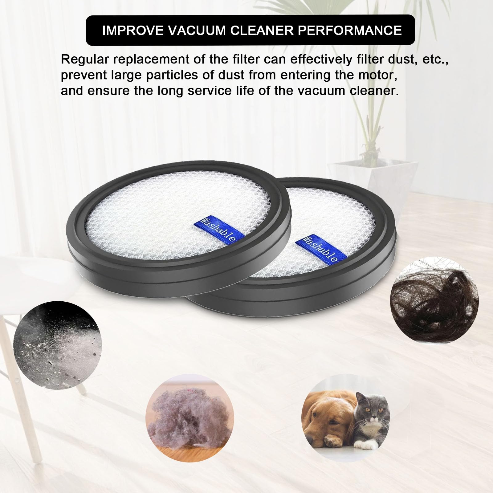 x Replacement Filter for PrettyCare W200/W300/W400/P1/P2 Vacuum Cleaner, Washable. - Image 4