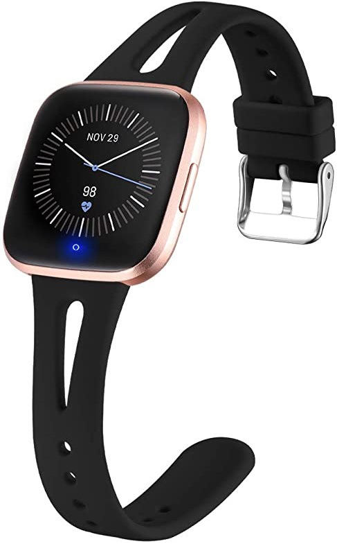Fitbit Versa 2 Band Compatible Replacement Strap 3 Pack Black Silicone for Fitbit Versa Versa Lite SE Smartwatch - Image 1
