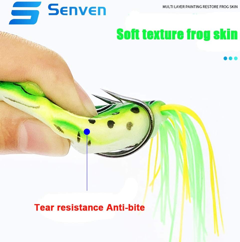 5 pcs Crank Frog Frog, Soft Fishing Lure 3D Eye Frog Lure and,ZQKLA - Image 2