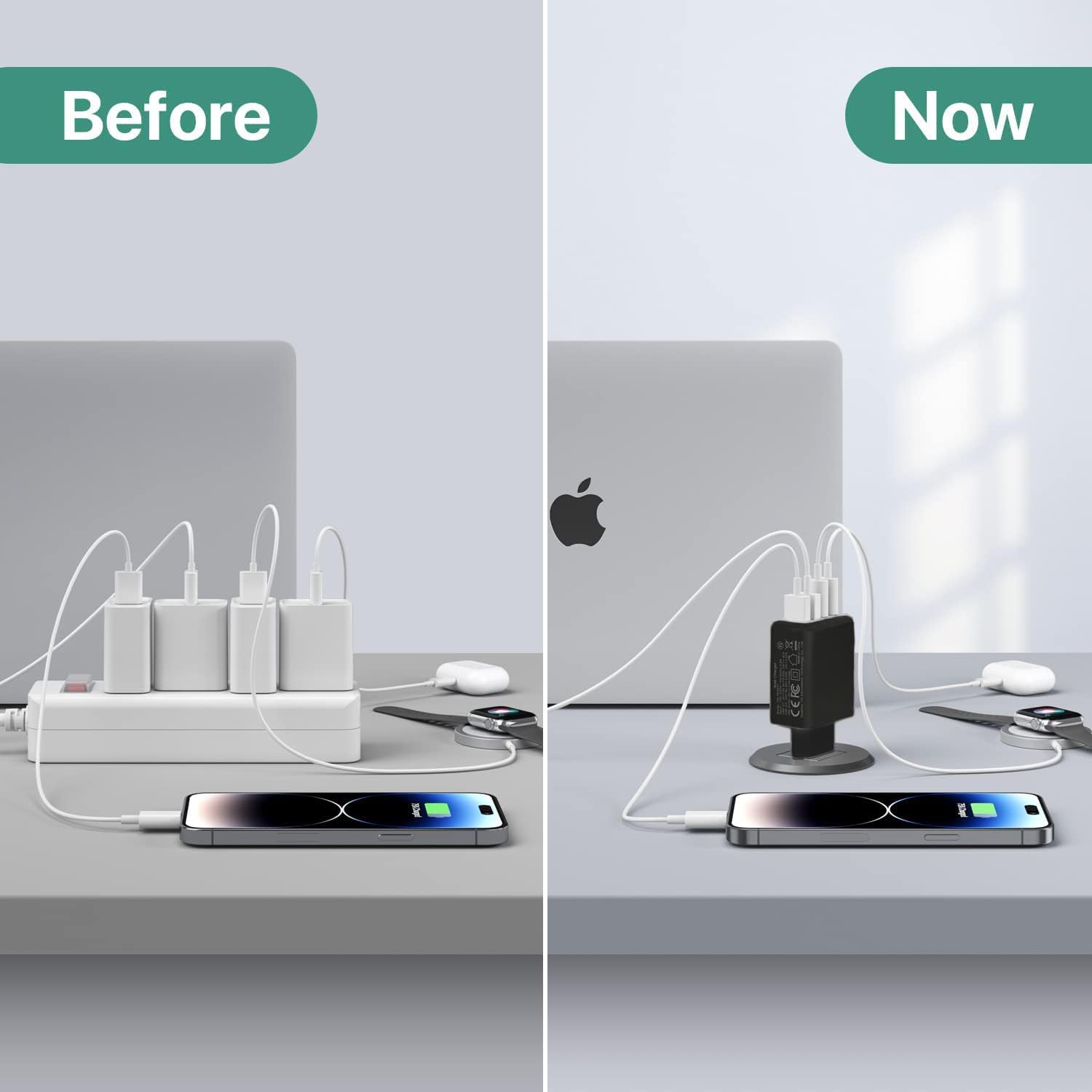 USB C Charger, 40W Fast Charger with Multiple Outlets, Compatible withSamsung and Xiaomi, USB Charging Plug Adapter - Image 6