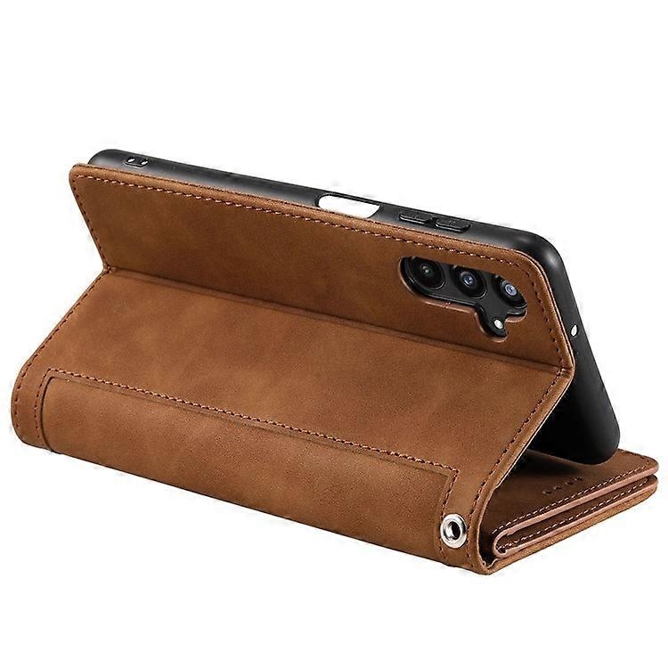 Compatible with Samsung Galaxy A26 5G Phone Case, PU Leather Zipper Wallet with 9 Card Slots, Brown - Image 4