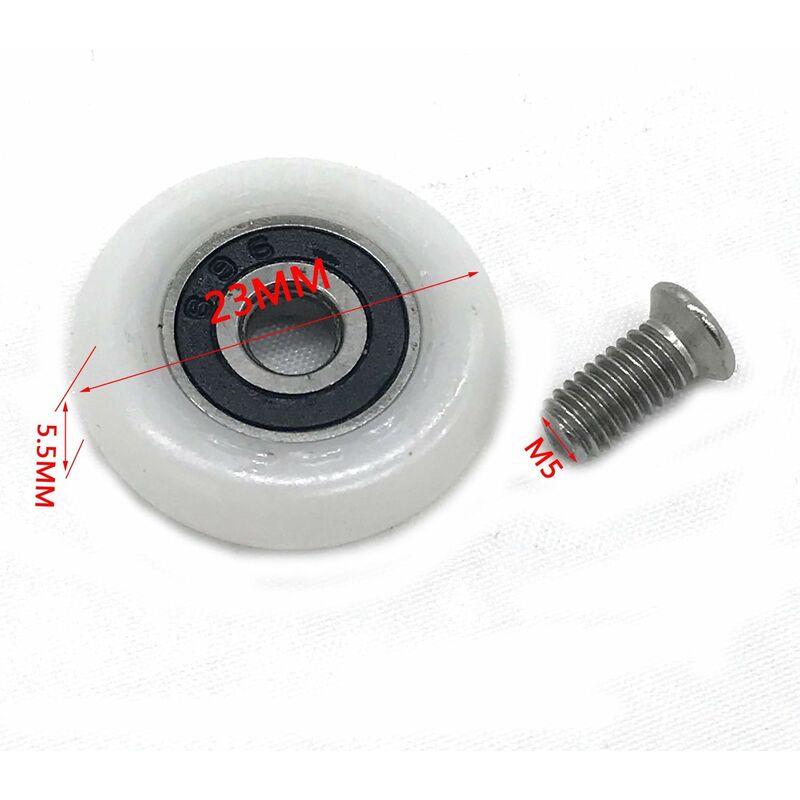 23mm Diameter Replacement Shower Door Roller Wheels Set of 8 - Image 2