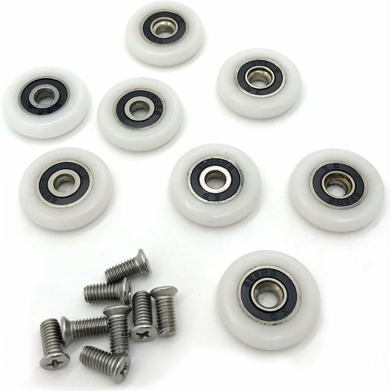 23mm Diameter Replacement Shower Door Roller Wheels Set of 8 - Image 3