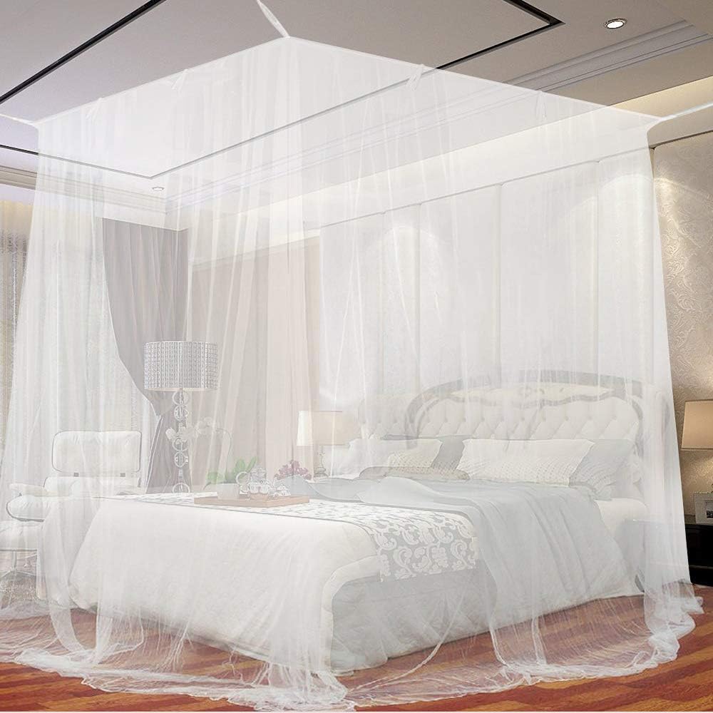 Mosquito net, large mosquito net with frame for king size bed, mosquito net for indoor and outdoor use (200 x 220 x 210 cm) - Image 1