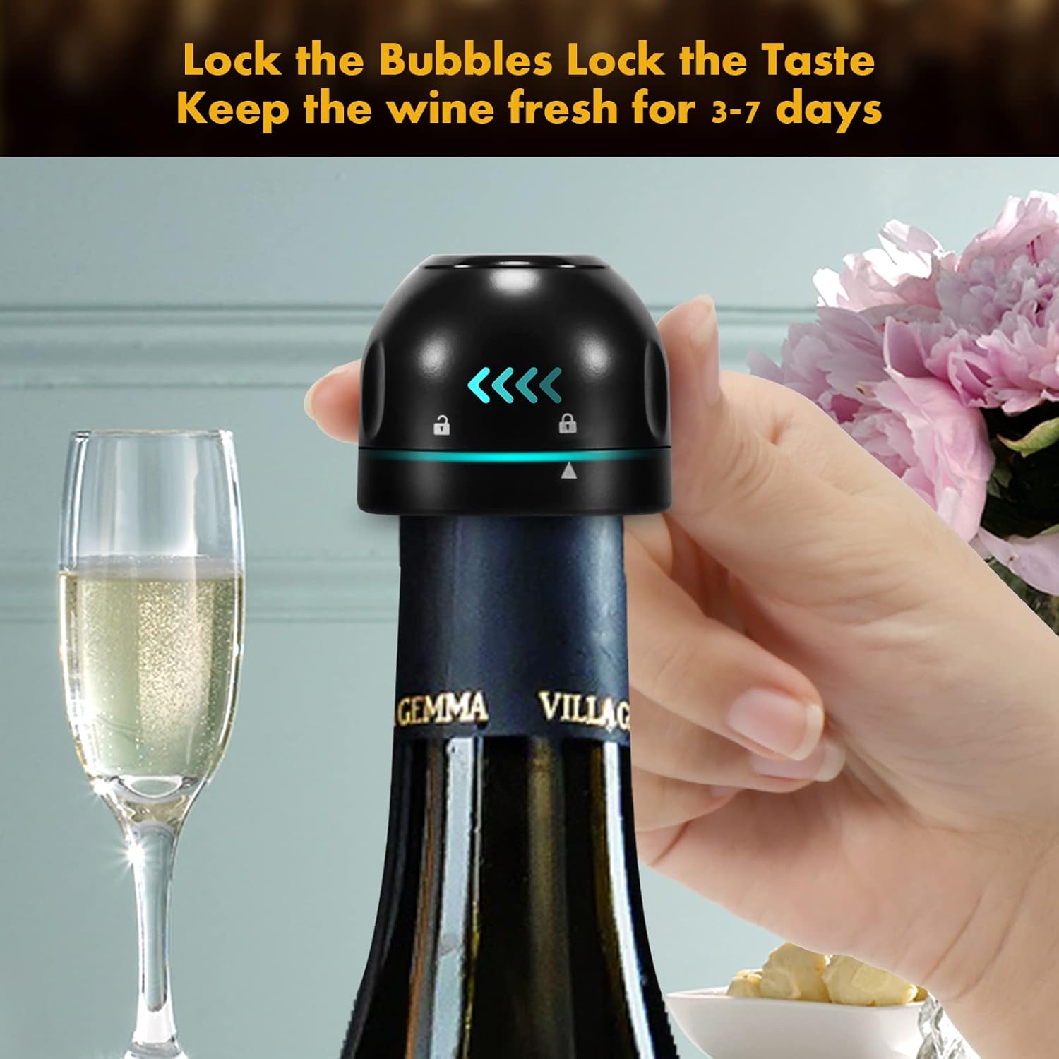 Reusable Silicone Wine Stopper 4-Pack Universal Leak-Proof Sealed Champagne Bottle - Image 2