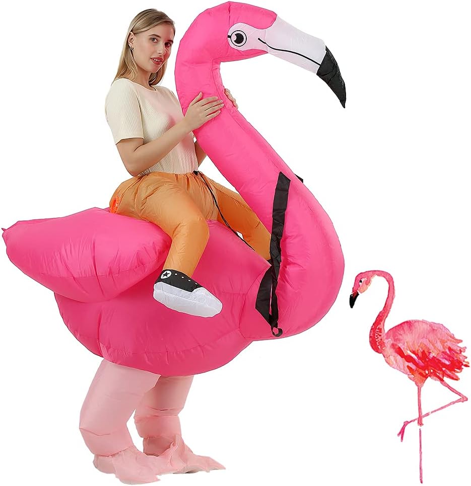 Flamingo Costume for Adults Halloween Inflatable Costume - Image 1