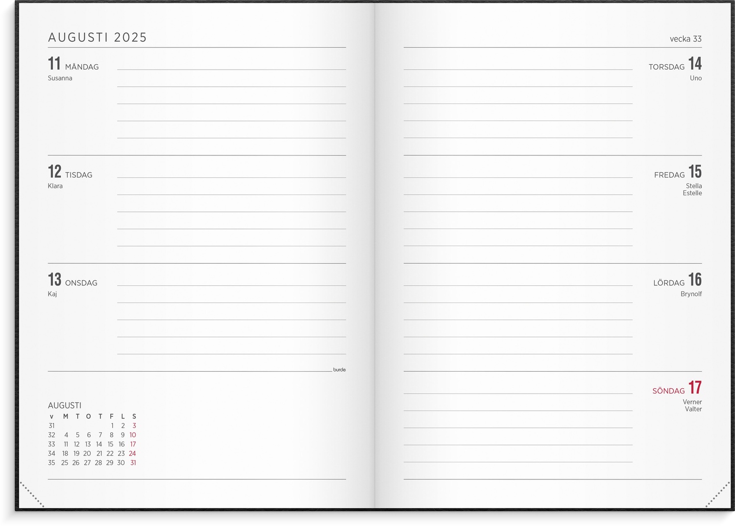 Calendar 2025 Senator A5 Vega black - Image 3