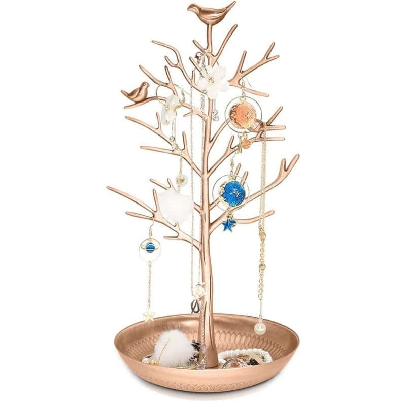 Vintage jewelry tree with 3 birds (bronze) - Image 1