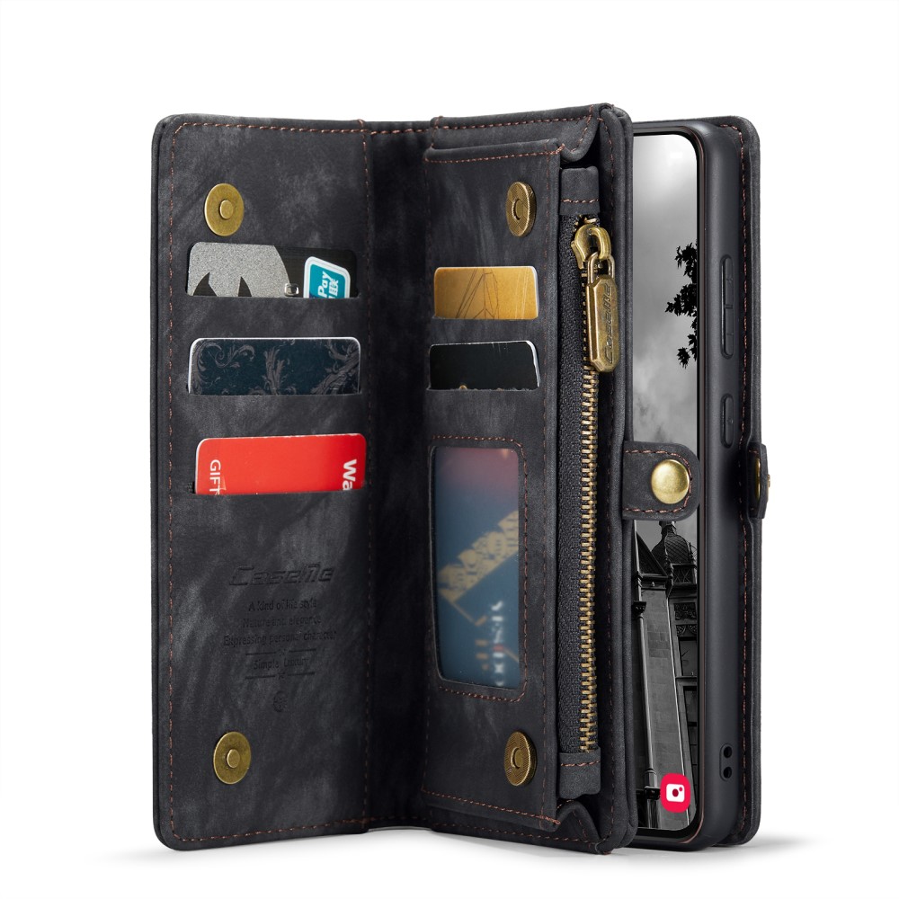 Galaxy S25 Wallet Case with Multi-Slot 2-in-1 Design Black Slim Protective Cover with Card Holder for Compatible with Samsung S25 - Image 3