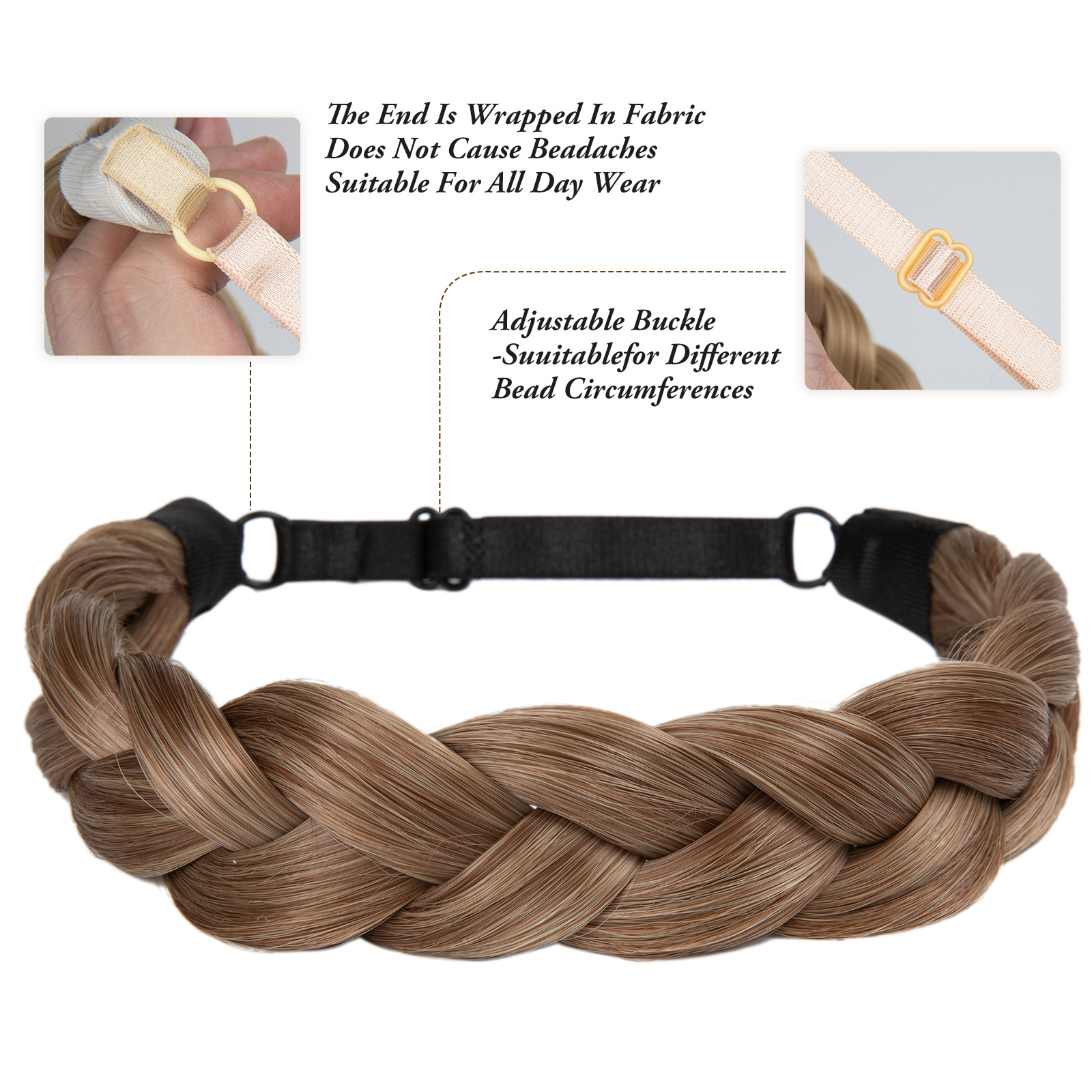 1pc Synthetic Braiding Hair with Adjustable Belt Braided Bohemian Style Women Hairstyle 10 10 Athree strand braid - Image 3