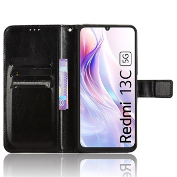 Xiaomi Redmi 13C 5G/Poco M6 Wallet Case with Magnet... Black Black black - Image 2