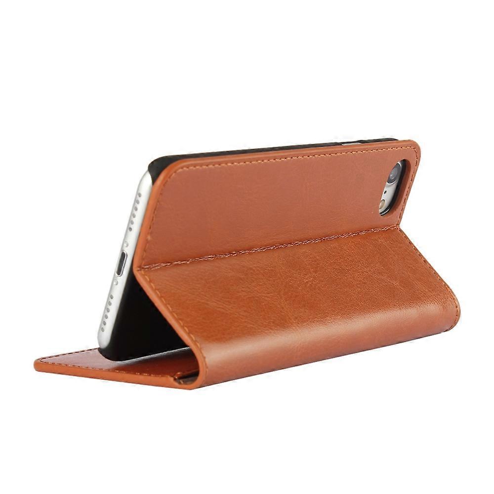 iPhone 4.7 inch Leather Flip Phone Case Compatible with iPhone SE (2020) SE (2022) 8 7 Brown - Image 4