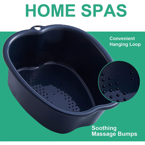 Large Foot Bath Bowl Thickened Solid Plastic Foot Basin Soaking Basin Foot Bath Foot Bath Foot Therapy Healthy Detoxification Relaxation (Black) black - Image 2