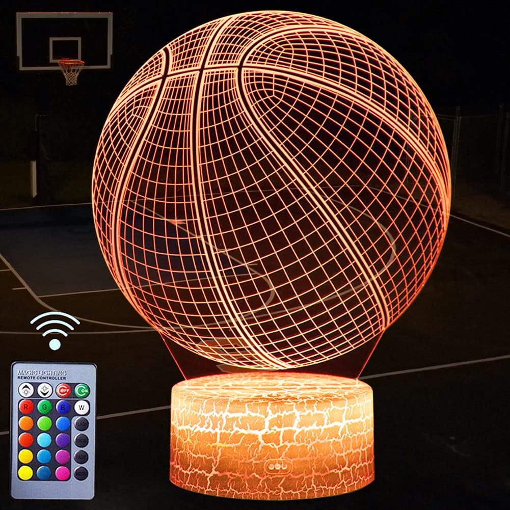 3D LED Basketball Night Light with Remote Control - Image 1