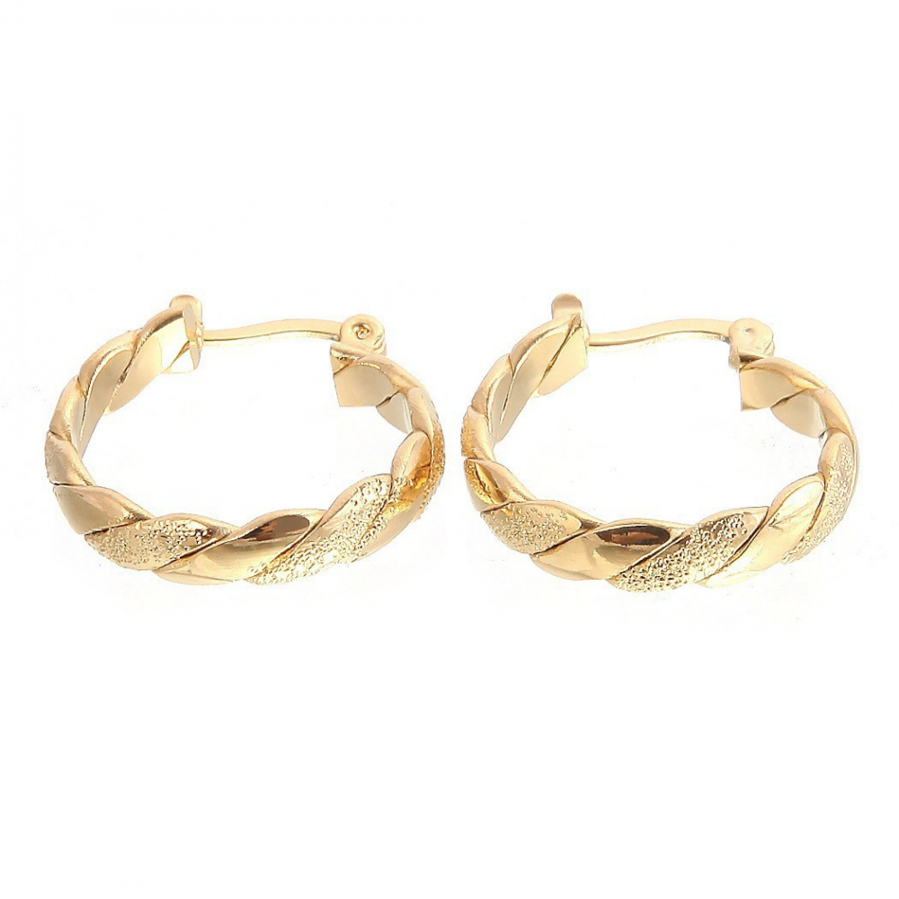 14k Gold Hoops Earrings - Image 3