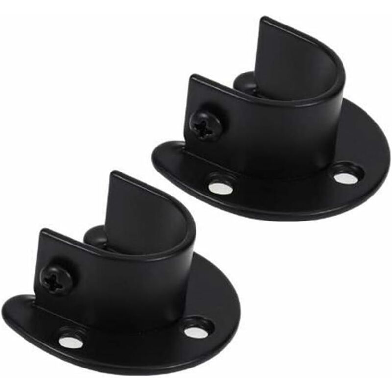 Wall Mounted Clothes Rod Holder for 1.26 Inch Diameter, Shower Curtain Rod Bracket, 2-Pack - Image 1