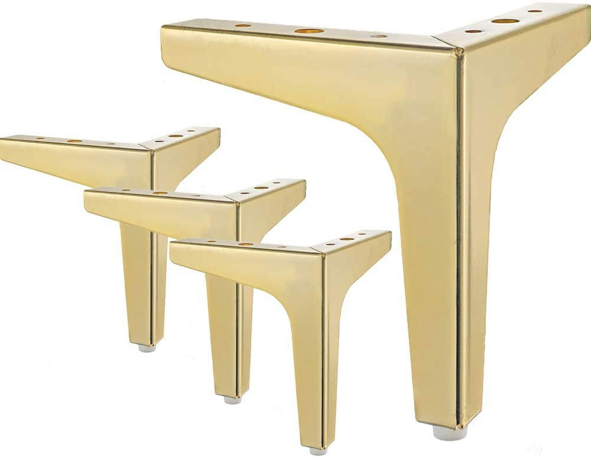 Metal Furniture Legs 4-Pack Black 10 cm Gold for Sofa Cabinet Couch Ottoman Table 90 kg Load Capacity - Image 1