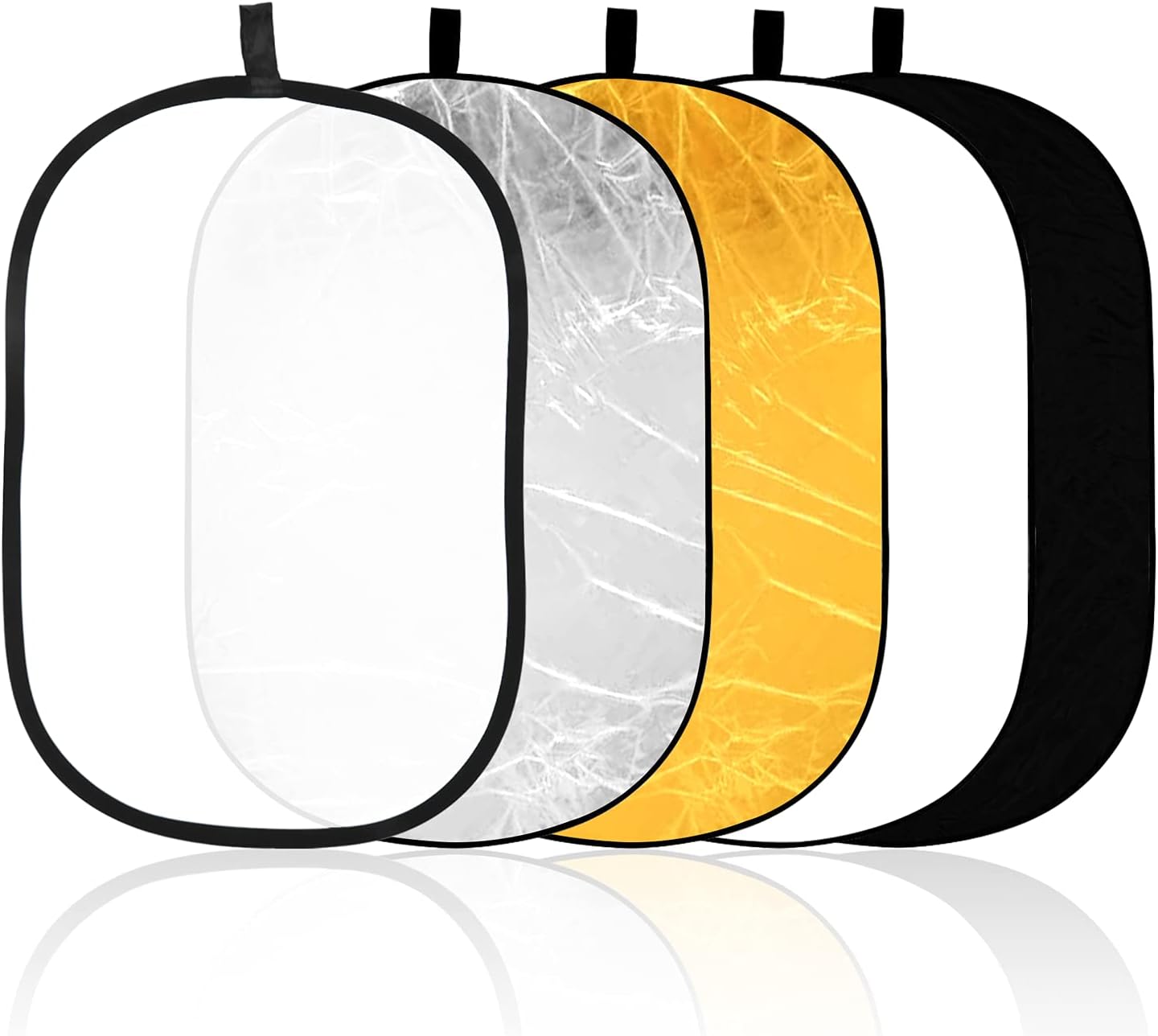 5-in-1 Foldable Light Reflector 60 x 90 cm Large Oval Portable Photo Reflector with Carrying Bag - Image 1