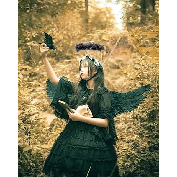 Halloween Devil Feather Wings for Kids Black Costume Accessories - Image 4