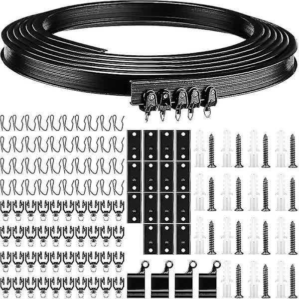 Black Bendable Ceiling Curtain Track 5 Meter Flexible Compatible with Curtains - Image 1