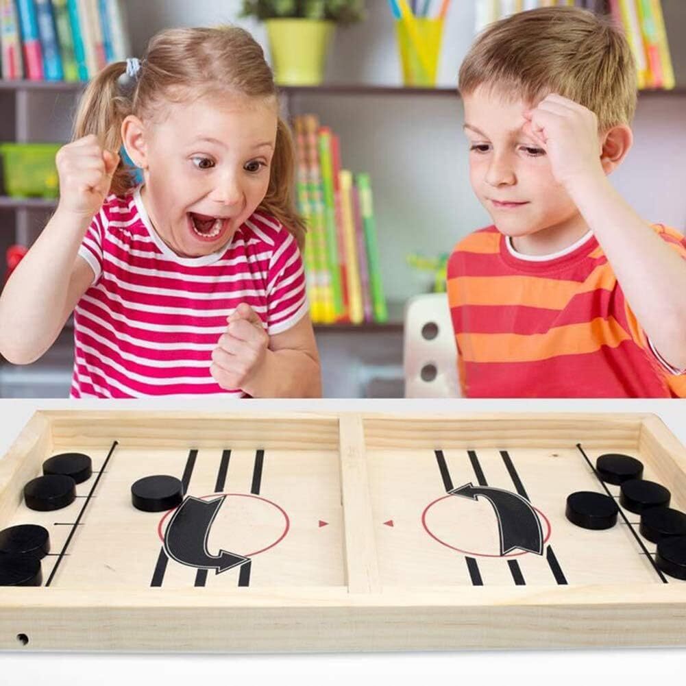 Hockey Table Game, Wooden Fast Sling Puck Game, Super Football Table Compatible with Sports Games - Image 2