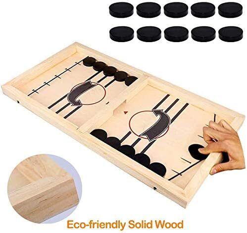 Hockey Table Game, Wooden Fast Sling Puck Game, Super Football Table Compatible with Sports Games - Image 3