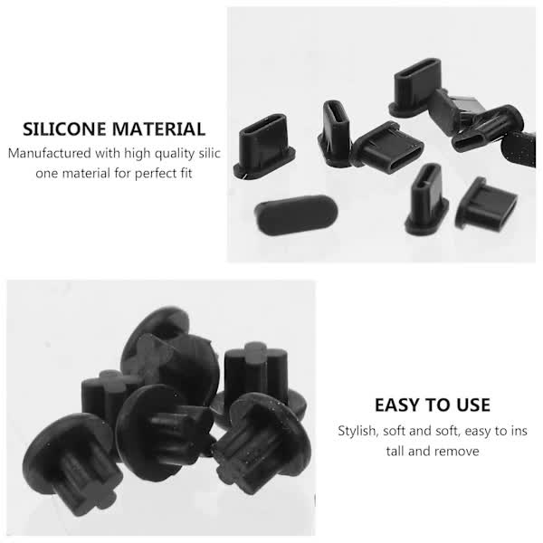 USB C Dust Cover 10 Pairs Small Phone Port Earphone Jack Compatible with Various Smartphones - Image 2