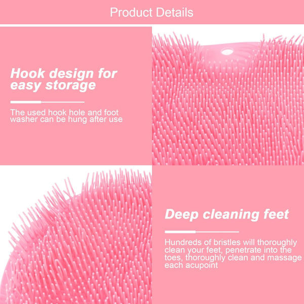 Foot Scrub Brush, Silicone Shower Brush for Cleaning and Massaging Feet - Image 3