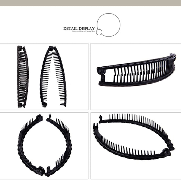 4pcs Banana Clips for Thick Hair, Vintage Fishbone Hair Clips Hair Accessories Compatible with Curly Hair - Image 4