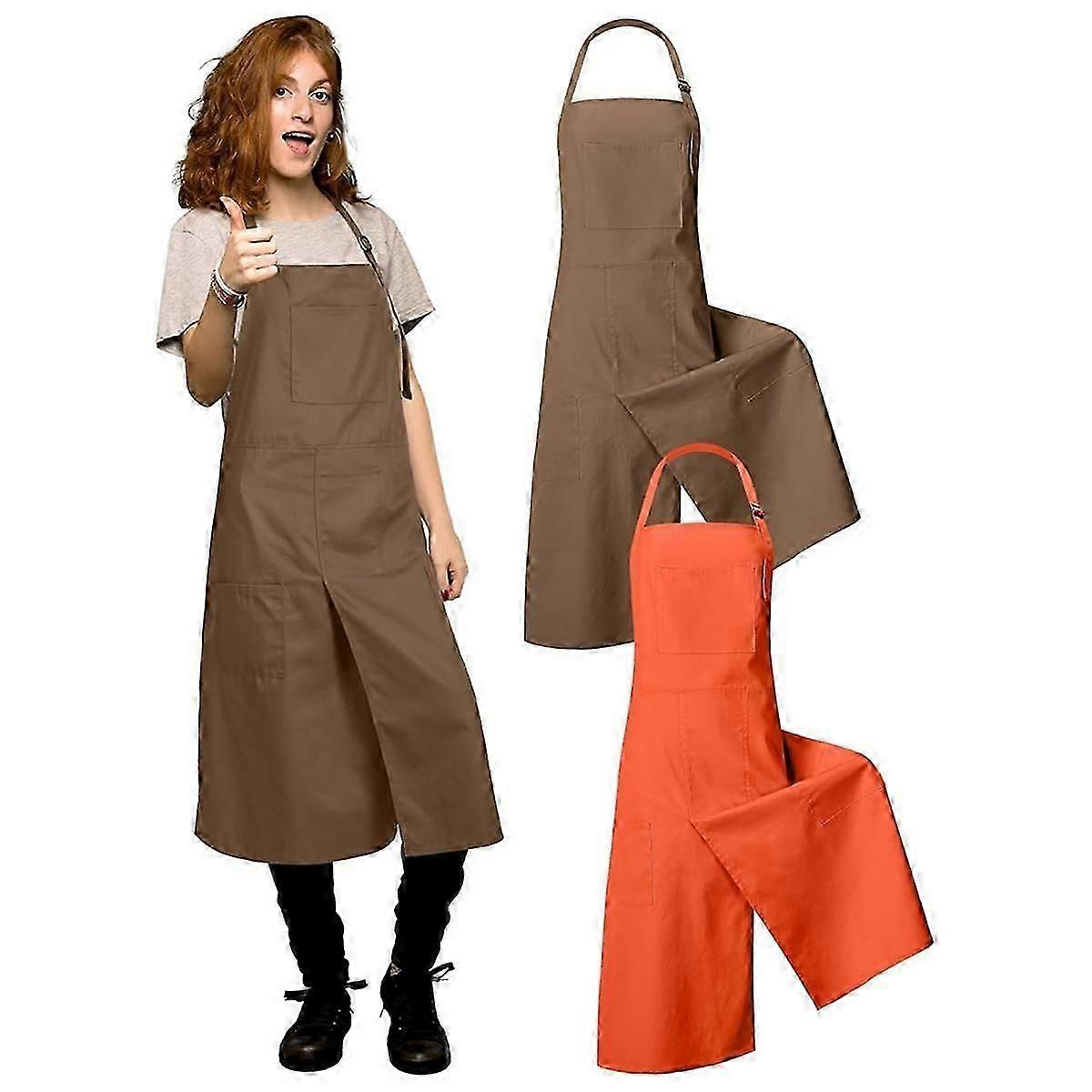 Ceramic Aprons with Split Legs for DIY, 2PCS Long Aprons for Women and Men - Image 2