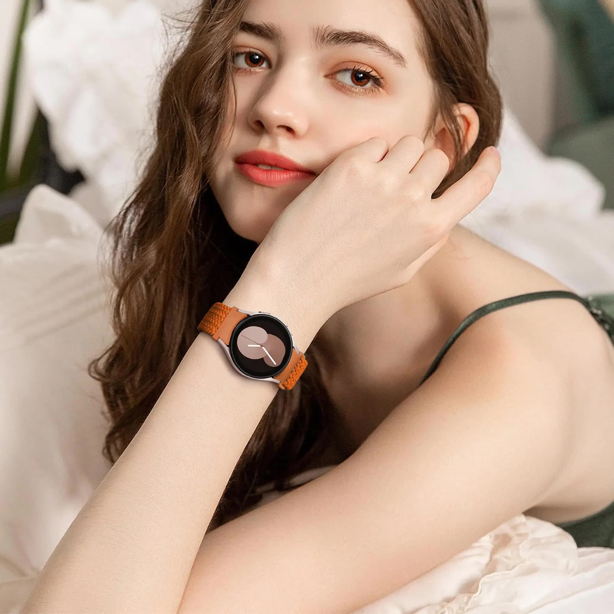 Compatible with Samsung Galaxy Watch Band Galaxy Watch 6 Classic 5 Pro 45mm 47mm 43mm 44mm 40mm Magnetic Braided Strap Without Gap Black - Image 6