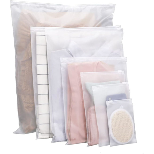 Zipper Bags for Clothes 35pcs Frosted Resealable Bag Plastic Zip-Lock Seal Clothing Bags for School Trip Reusable Travel Waterproof - Image 1