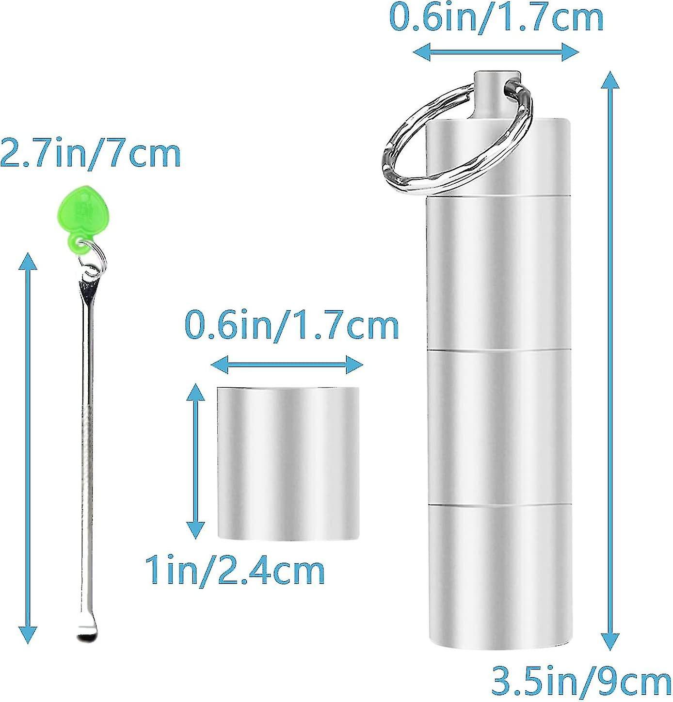 2 Pieces Aluminum Pill Box Portable Pill Organizer 3 Compartments Metal Pill Case Pocket Gift - Image 2