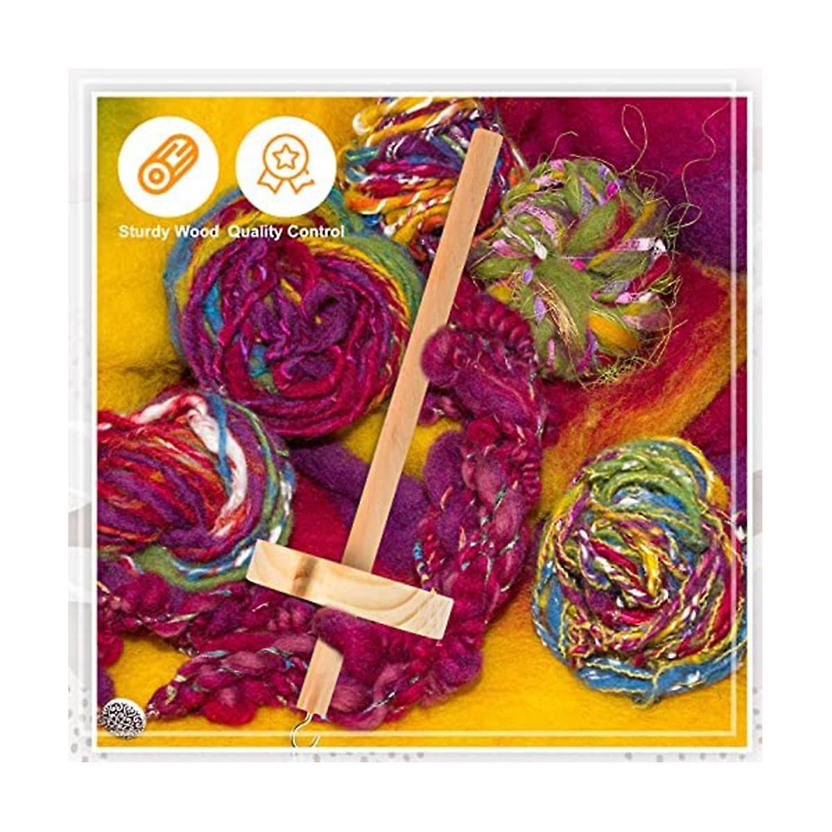 DIY Dragonfly Spindle Yarn Spinner, Handmade Wooden Spinning Wheel for Yarn Making, 2Pcs - Image 4