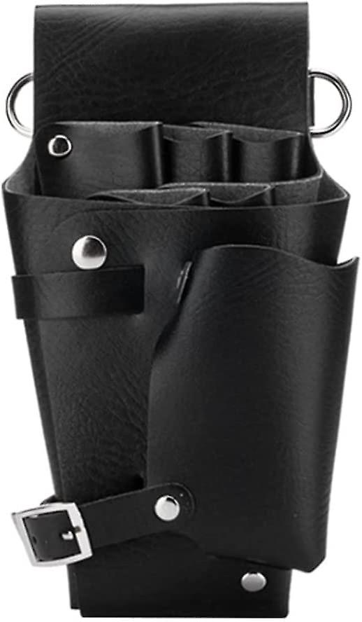 Hairdressing Tools Universal Leather Waist Bag with Scissors Comb Pockets for Salon and Barber Use - Image 1