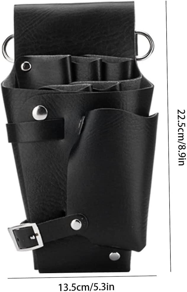 Hairdressing Tools Universal Leather Waist Bag with Scissors Comb Pockets for Salon and Barber Use - Image 2
