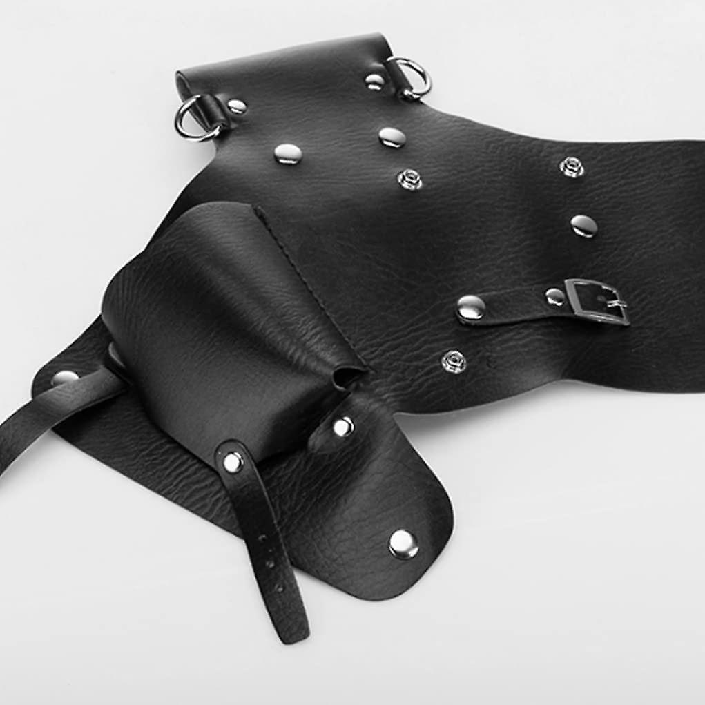 Hairdressing Tools Universal Leather Waist Bag with Scissors Comb Pockets for Salon and Barber Use - Image 4